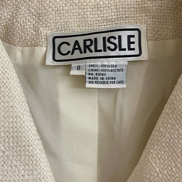 Carlisle Vintage Cream Silk Blazer Size 8 - Picture 4 of 5